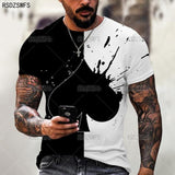 Horrible Skull Spades Poker T-Shirt Casual Men Summer 3D-Print Extra-Large T-Shirt