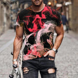 Horrible Skull Spades Poker T-Shirt Casual Men Summer 3D-Print Extra-Large T-Shirt