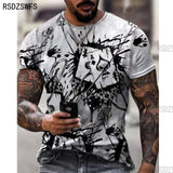 Horrible Skull Spades Poker T-Shirt Casual Men Summer 3D-Print Extra-Large T-Shirt