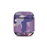 Camo Purple Premium Leather AirPods 1 & 2 Case Hook Series - shopwishi 