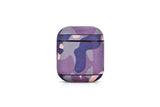 Camo Purple Premium Leather AirPods 1 & 2 Case Hook Series - shopwishi 