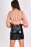 Rose Gold Bell Sleeve Crop Top