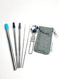 Collapsible Reusable Boba Straw + Two Collapsible Straws + Foldable