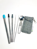 Collapsible Reusable Boba Straw + Two Collapsible Straws + Foldable