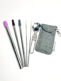 Collapsible Reusable Boba Straw + Two Collapsible Straws + Foldable