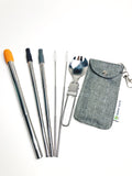 Collapsible Reusable Boba Straw + Two Collapsible Straws + Foldable