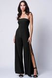 STRAPLESS DOUBLE SLIT JUMPSUIT