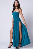 STRAPLESS DOUBLE SLIT JUMPSUIT