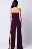 STRAPLESS DOUBLE SLIT JUMPSUIT