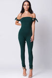 OFF SHOULDER SOLID JUMPSUIT