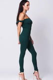 OFF SHOULDER SOLID JUMPSUIT