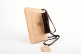 Cork Bag with Crossbody Strap, Leather Trim, Event bag