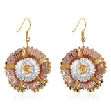 Girona Tri Color Diamond Laser Drop Earring in 18K Rose Gold Plated