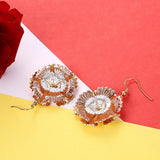 Girona Tri Color Diamond Laser Drop Earring in 18K Rose Gold Plated