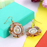 Girona Tri Color Diamond Laser Drop Earring in 18K Rose Gold Plated