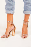 Amie Rose Gold Buckle Heels