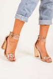 Amie Rose Gold Buckle Heels
