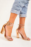 Amie Rose Gold Buckle Heels