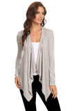 Women's Ribbed Cardigan Short Draped Open Front