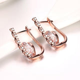 White Princess Swarovski Leverback in 14K Rose Gold