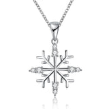 Frozen Snowflake Necklace in 18K White Gold Plated - Christmas