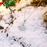 Frozen Snowflake Necklace in 18K White Gold Plated - Christmas