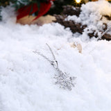 Frozen Snowflake Necklace in 18K White Gold Plated - Christmas