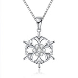 Frozen Snowflake Necklace in 18K White Gold Plated - Christmas