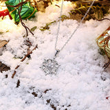 Frozen Snowflake Necklace in 18K White Gold Plated - Christmas