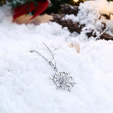 Frozen Snowflake Necklace in 18K White Gold Plated - Christmas