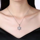 Frozen Snowflake Necklace in 18K White Gold Plated - Christmas