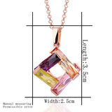 Flaire Necklace in 18K Rose Gold Plated with Swarovski Crystals
