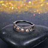 Vintage Black Plated Blair Orange Ring with Swarovski Crystals