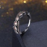 Vintage Black Plated Blair Orange Ring with Swarovski Crystals