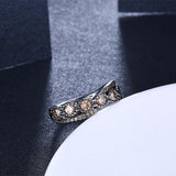 Vintage Black Plated Blair Orange Ring with Swarovski Crystals