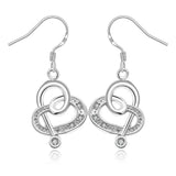 Heart Swirl Drop Earring in 18K White Gold Plated