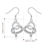 Heart Swirl Drop Earring in 18K White Gold Plated