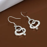 Heart Swirl Drop Earring in 18K White Gold Plated