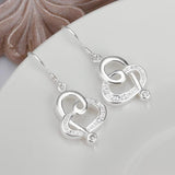 Heart Swirl Drop Earring in 18K White Gold Plated