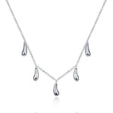 5 Piece Waterdrop Necklace in 18K White Gold Plated