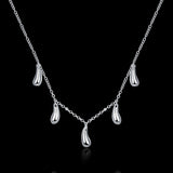 5 Piece Waterdrop Necklace in 18K White Gold Plated