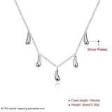 5 Piece Waterdrop Necklace in 18K White Gold Plated