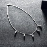 5 Piece Waterdrop Necklace in 18K White Gold Plated