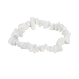 White Stone Adjustable Natural Stone Bracelet in 18K White Gold Plated