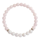 Moonstone & Rose Quartz Sterling Silver Bracelet