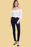 Ditsy Floral Rouched Front Peasant Top