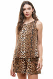 Loungewear set Zebra & Leopard print sleeveless top and short