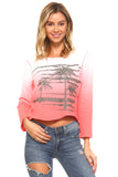 Women's Dip Dye French Terry Long Sleeve Screened
