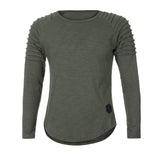 Men Cotton Regular Solid Full Sleeve Regular Tees