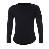 Men Cotton Regular Solid Full Sleeve Regular Tees